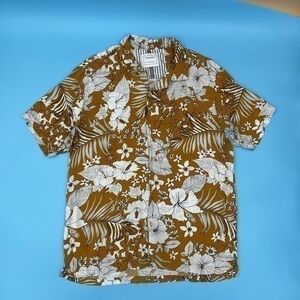 Denim & Flower Floral Print Short-Sleeve Button Shirt